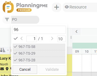 Pesquisa em filtros de campo personalizados de escolha de tipo