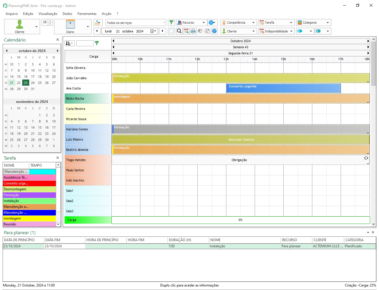 Plano de trabalho diario