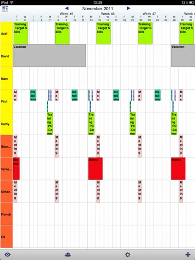 horrio mensal em PlanningPME Mobile